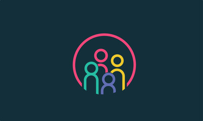 diversity people team family colourful logo vector icon symbol	
