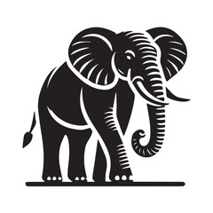 Fototapeta premium Elephant Head Silhouette vector