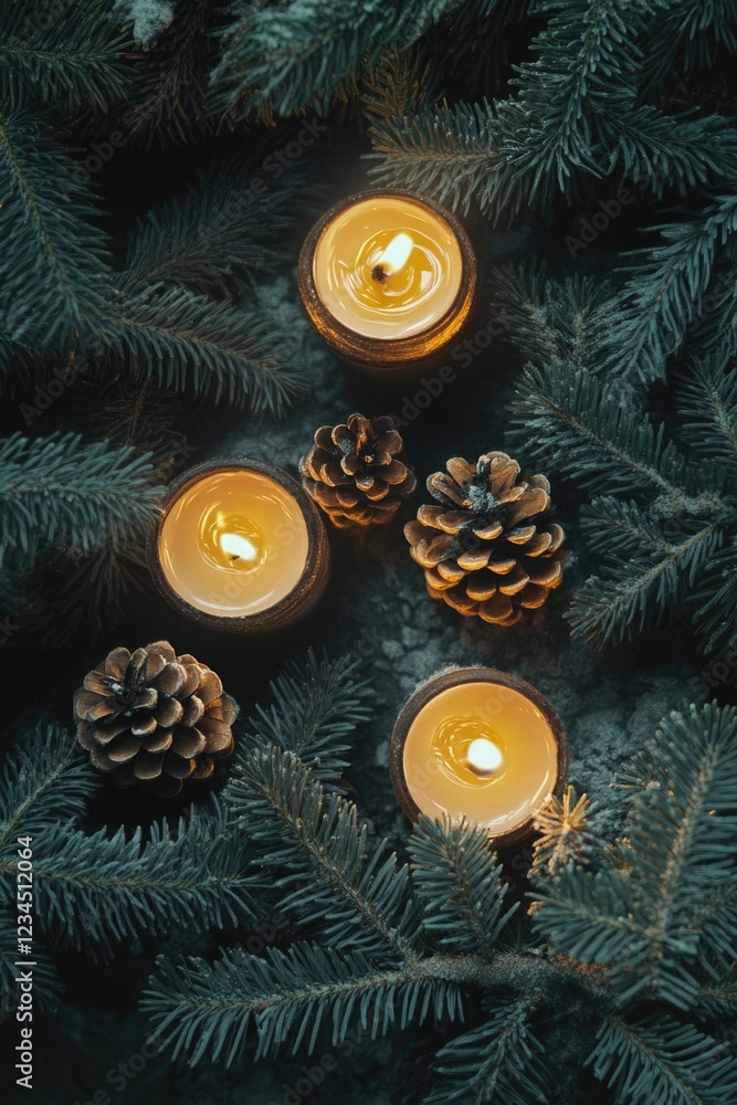 Canvas Prints pine tree candles