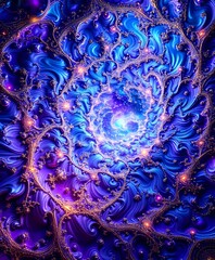 Cosmic Dreamscape: Vibrant Spiral Galaxy with Iridescent Colors