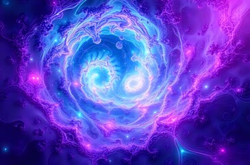 Naklejka premium Vibrant Cosmic Galaxy in Deep Space