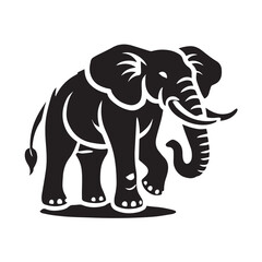 Fototapeta premium Elephant Head Silhouette vector