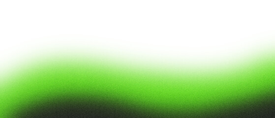Obraz premium Green illuminated wave on white, grainy color gradient background, noise texture effect, copy space