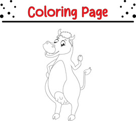 Cow coloring page. Farm animal coloring page for kids.
