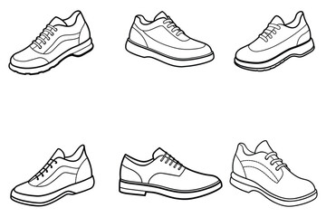 shoe silhouette vector line art
