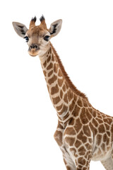 Young Giraffe Standing, Isolated on Transparent Background. PNG