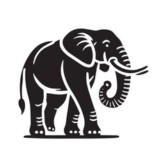 Obraz premium Elephant Head Silhouette vector