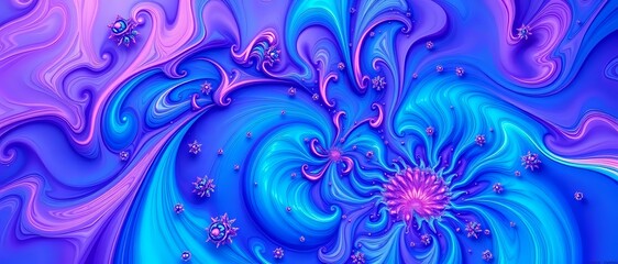Fototapeta premium Vibrant Blue Flower in a Whimsical Garden of Dreams