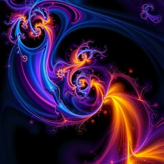 Cosmic Vortex: Vibrant Abstract Fractal Art