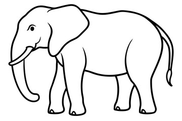 Elegant Elephant One-Line Drawing Vector