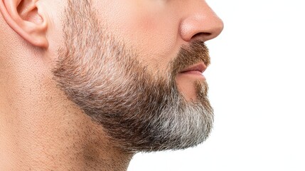Obraz premium Close Up Profile Of Man With Varied Gray Beard