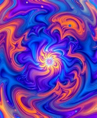 Cosmic Spiral Galaxy - Vibrant Fractal Art