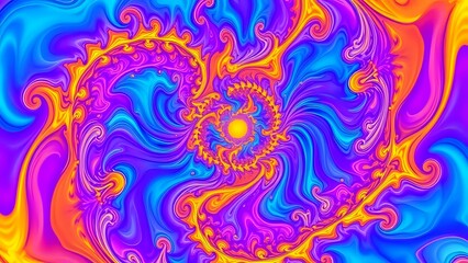 Vibrant Abstract Fractal Art - Mesmerizing Swirls of Color