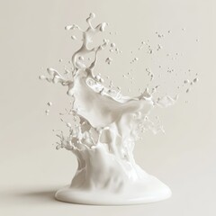 White liquid splash, studio backdrop, cream texture, food advertising
