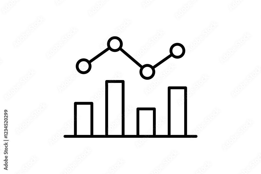 Poster bar chart icon. icon related to graph and seo . suitable for web site, app, user interfaces, printab