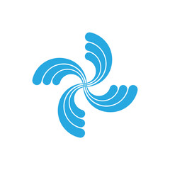 Wave and Circle modern aqua logo