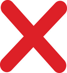 line Red cross sign icon. Wrong mark. Red cross X symbol. Red grunge X icon. Cross brush sign 
