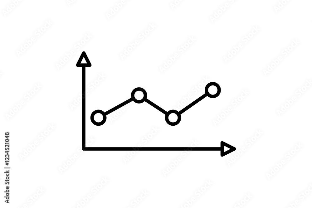 Poster line chart icon vector. icon related to graph and seo . suitable for web site, app, user interfaces,