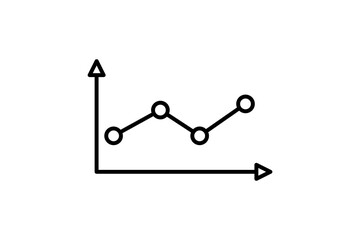 line chart icon vector. Icon related to graph and seo . suitable for web site, app, user interfaces, printable etc. line icon style. simple vector design editable