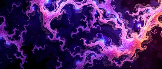 Fototapeta premium Cosmic Dreamscape: Vibrant Galactic Wallpaper