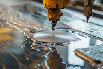 Precision Water Jet Cutting Machine in Industrial Workshop Setting