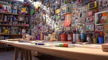 Fototapeta premium Artistic Design Station with High-Quality Supplies and Innovation