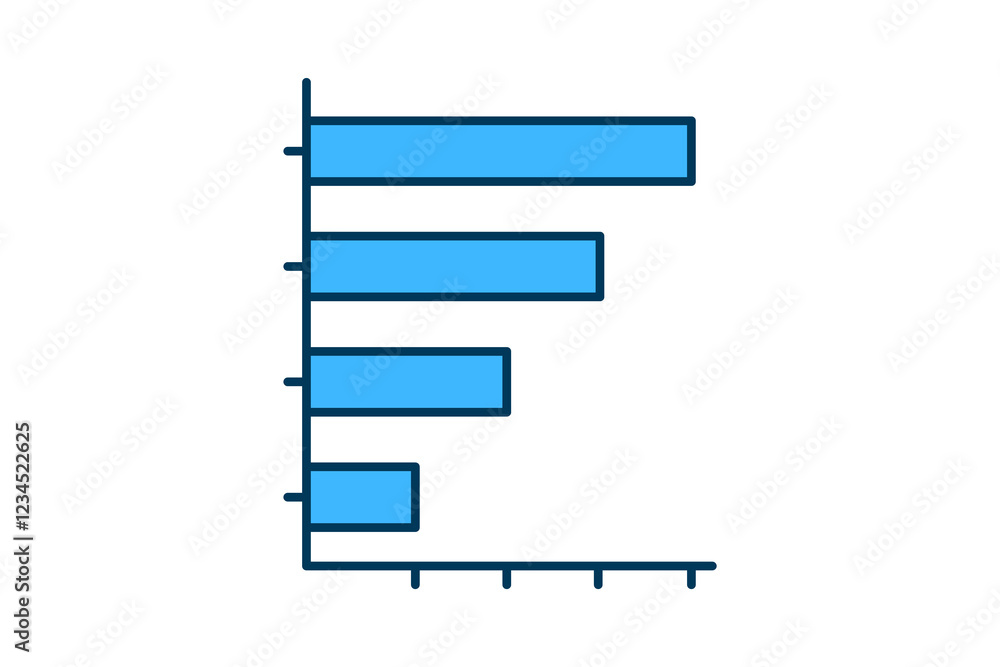 Poster bar chart icon vector. icon related to graph and seo . suitable for web site, app, user interfaces, 