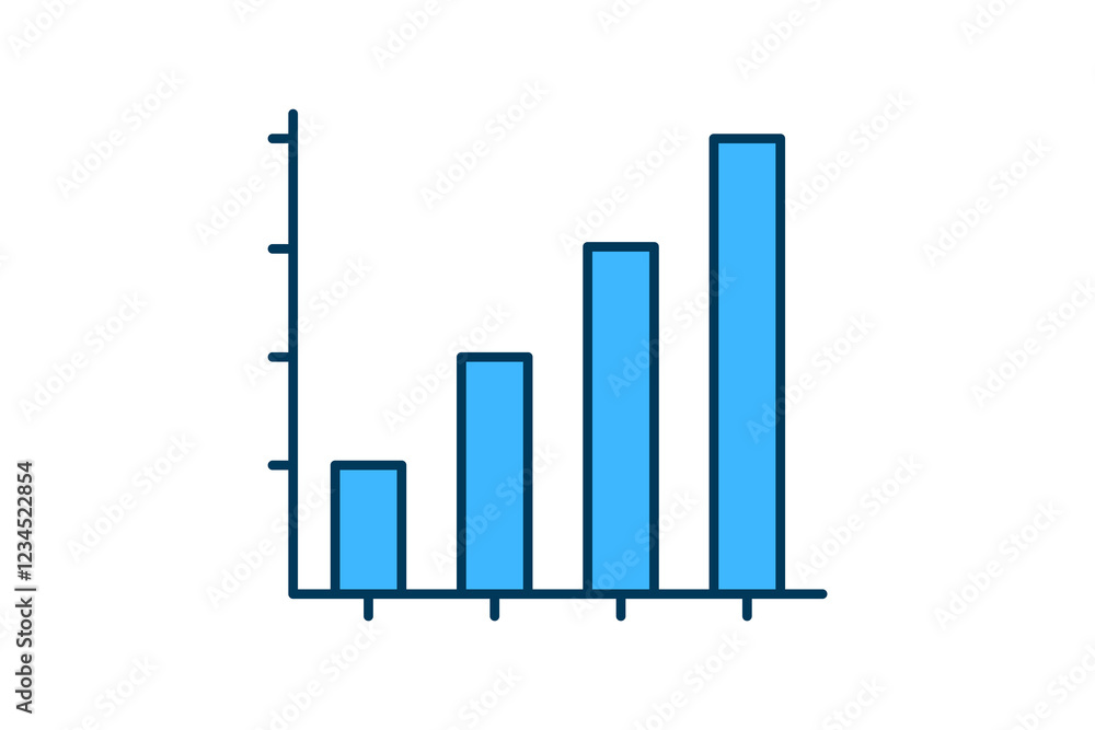 Poster top bar chart icon vector. icon related to graph and seo . suitable for web site, app, user interfac