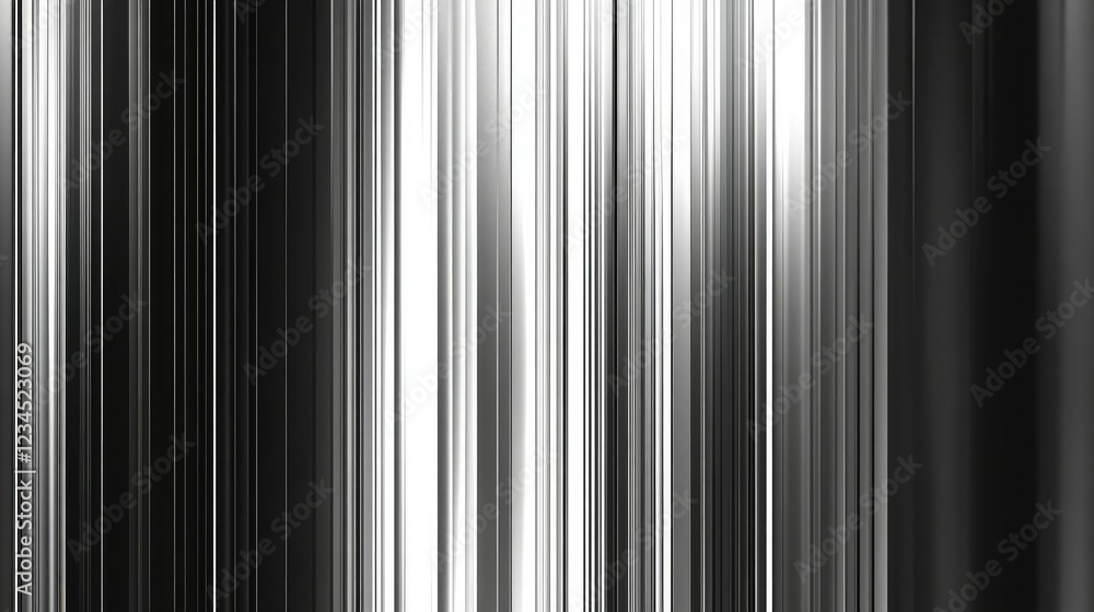 Poster abstract light and shadow patterns creating vertical stripes in a monochromatic color palette for mo