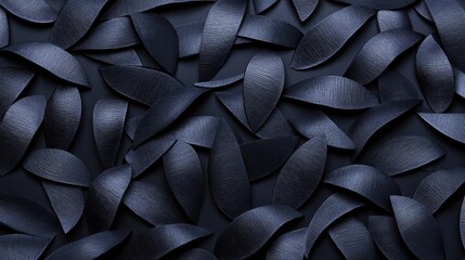 Fototapeta premium Dark Blue Leaf Pattern Background