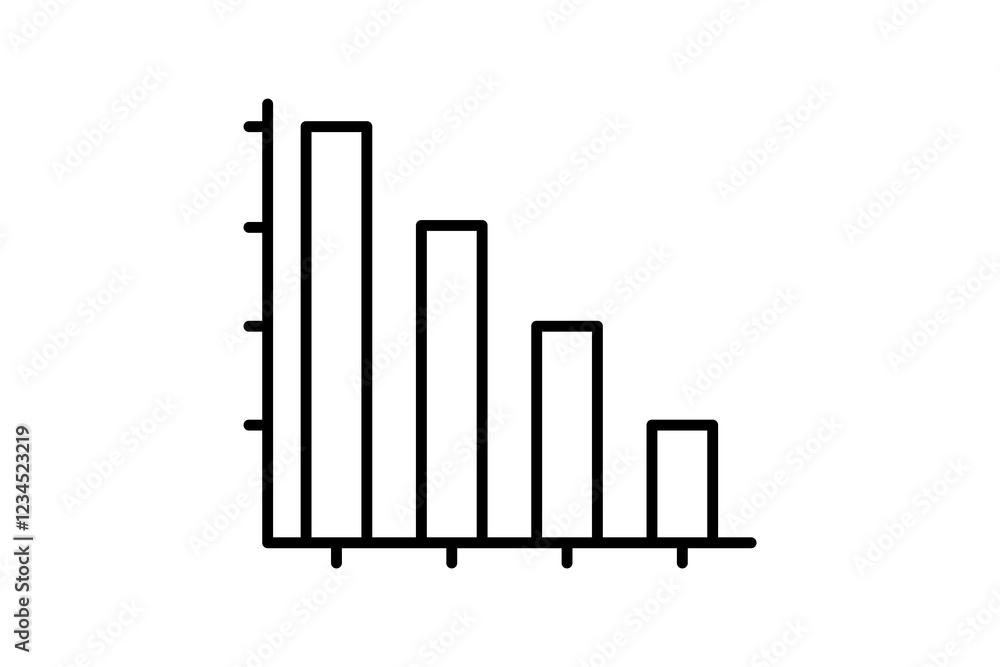 Poster down graph chart icon vector. icon related to graph and seo . suitable for web site, app, user inter