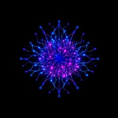 Neon Neural Network Odyssey - Futuristic Circuit Board Art