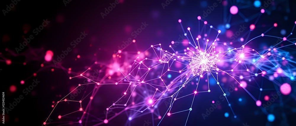 Poster abstract light burst neural network background