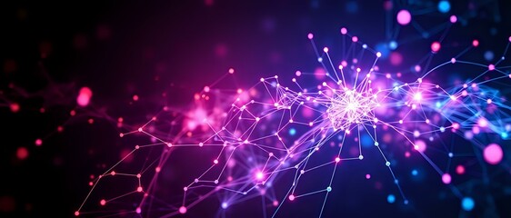 Fototapeta premium Abstract Light Burst Neural Network Background
