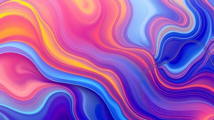 Abstract Digital Wallpaper with Vibrant Color Transitions and Swirling Lines