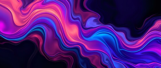 Fototapeta premium Vibrant Abstract Digital Artwork with Algorithmic Patterns - 21:9 Fluid Dynamics Design