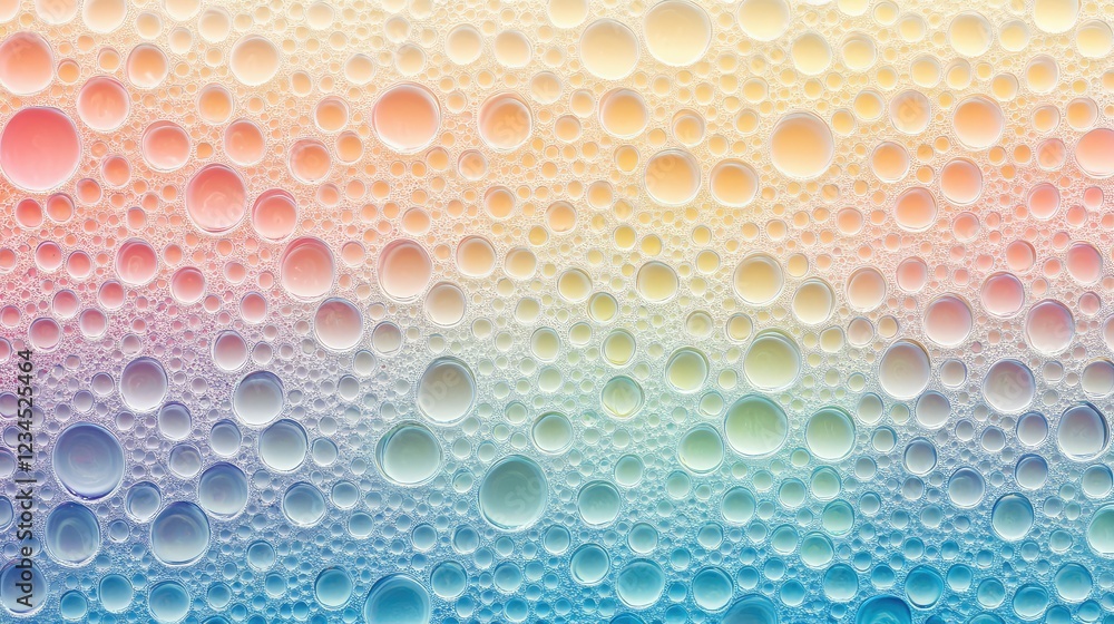 Poster colorful gradient background with water bubbles and droplets with a soft focus effect ideal for crea