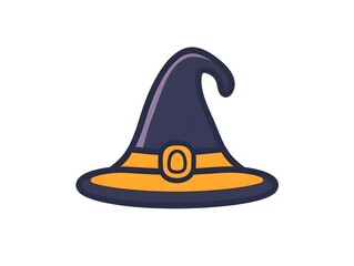 Blue Magic Pointed Witch Hat Halloween wizard costume icon logo