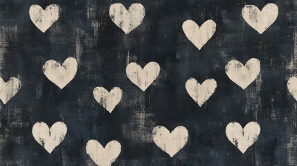 Obraz premium Rustic Hearts Pattern