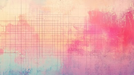 Obraz premium Soft Pastel Abstract Background with Subtle Textures and Grids Capturing Serenity and Creativity in a Gentle Color Palette for Unique Designs
