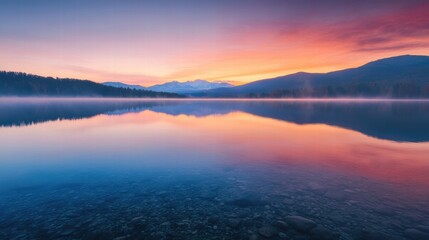Lake in Tatra National Park at Sunrise
