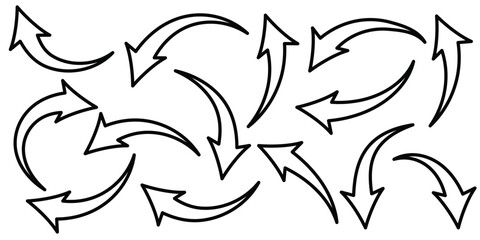 Curved arrow icon vector set. Black curved arrow icon. Curved arrow vector illustration isolated on white background. Vector illustrator.