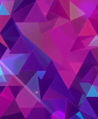 Obraz premium Vibrant Geometric Abstract Design in Pink and Purple with Dynamic Triangles