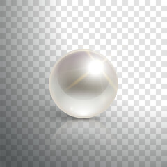 Shining Pearl on Transparent Background