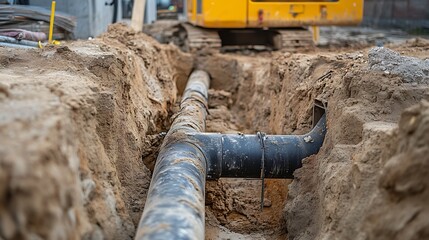 Underground Pipeline Installation: Construction Site