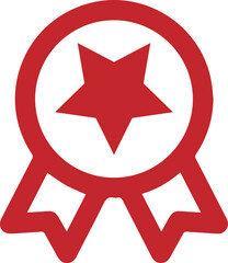 red award ribbon, award, star, circular emblem, award emblem, red and white, graphic design