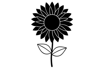 Fototapeta premium Elegant Black and White Sunflower Illustration