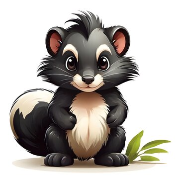 Cartoon illustration of a skunk