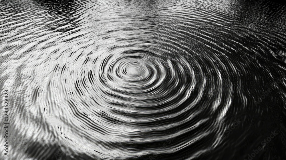 Poster serene ripples forming in calm water surface, abstract natural patterns and textures with subtle lig