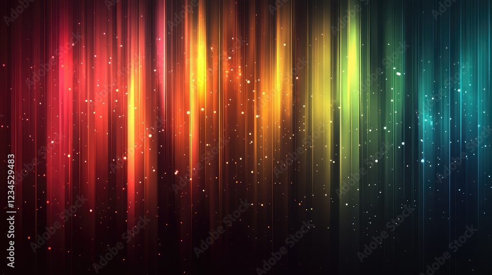Poster vibrant multicolored abstract light patterns with sparkles forming a stunning background design for 
